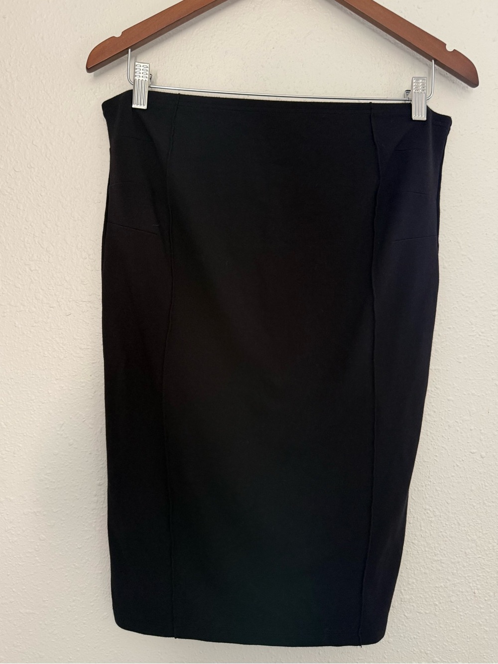 Mamalicious Maternity Black Ponte Pencil Midi Skirt Size Large Workwear